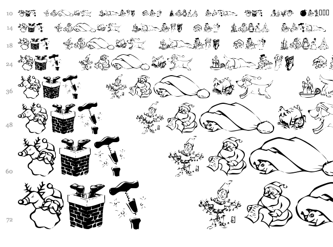 KR Christmas Dings 2004 font waterfall